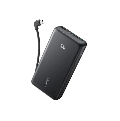 ANKER Zolo 20000mAh, 22.5W, sa ugradjenim ugaonim 90° USB-C kablom, Power Bank crni
