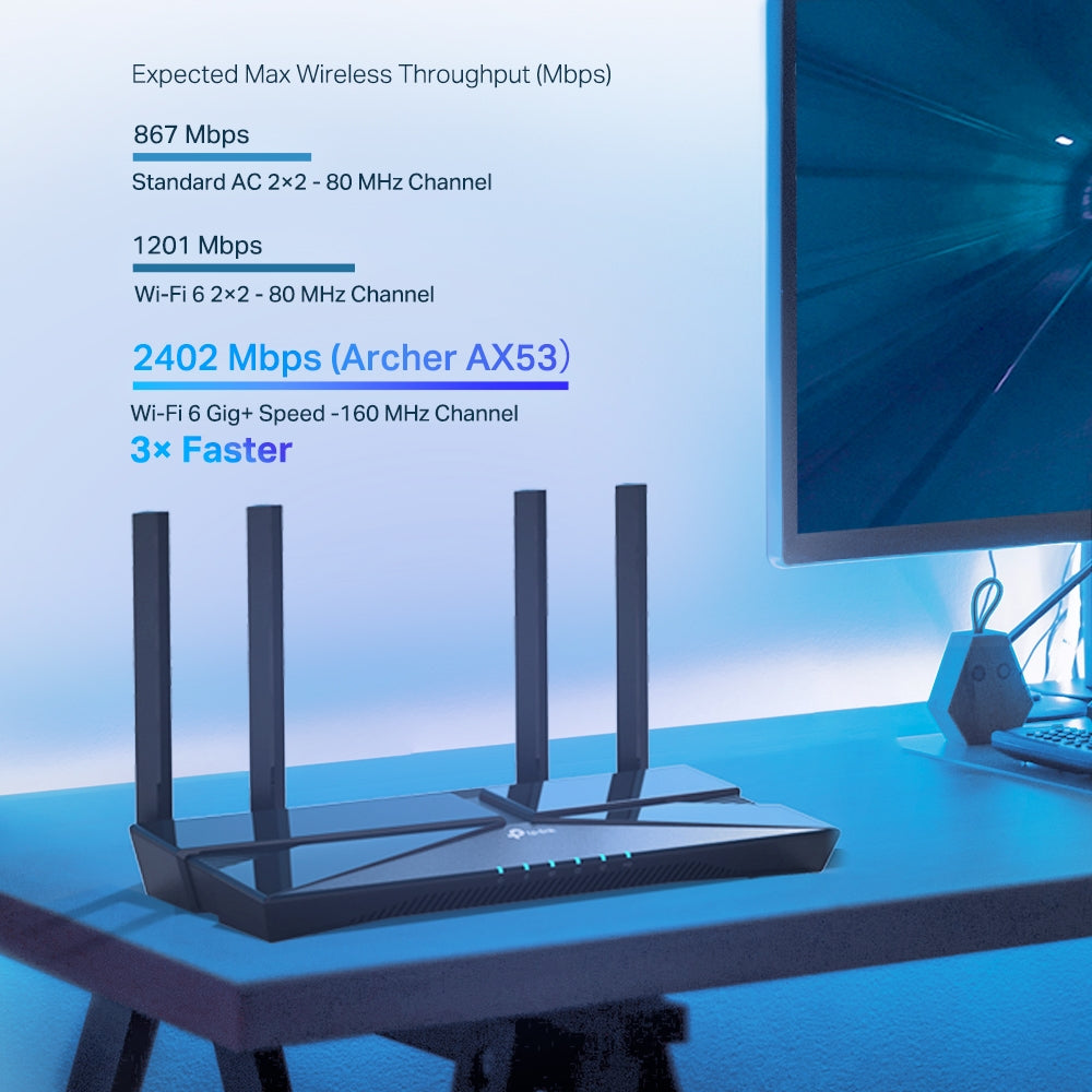 TP-Link Archer AX53 wireless router Gigabit Ethernet Dual-band (2.4 GHz / 5 GHz) Black (ARCHER AX53)