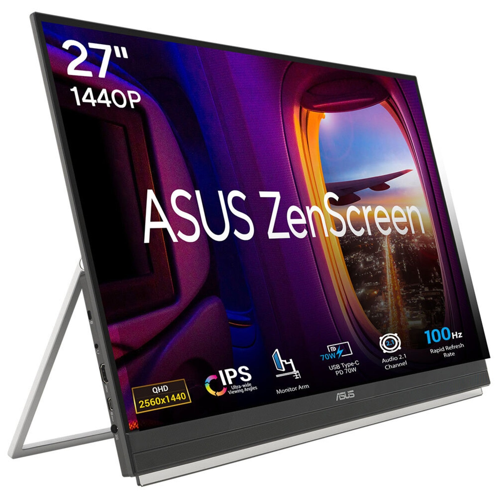 ASUS ZenScreen MB27ACF computer monitor 68.6 cm (27") 2560 x 1440 pixels Quad HD LCD Black (90LM0AU5-B01A71)