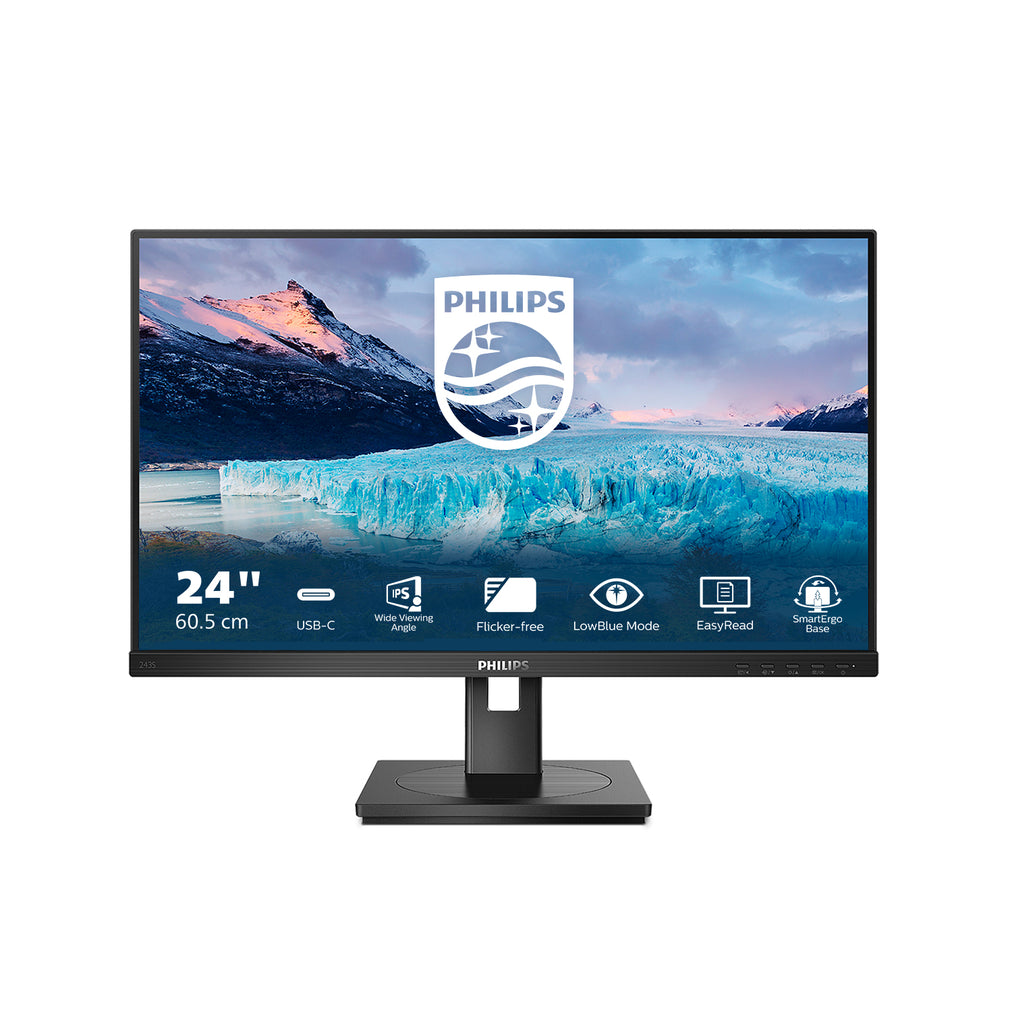 Philips S Line 243S1/00 computer monitor 60.5 cm (23.8") 1920 x 1080 pixels Full HD LCD Black