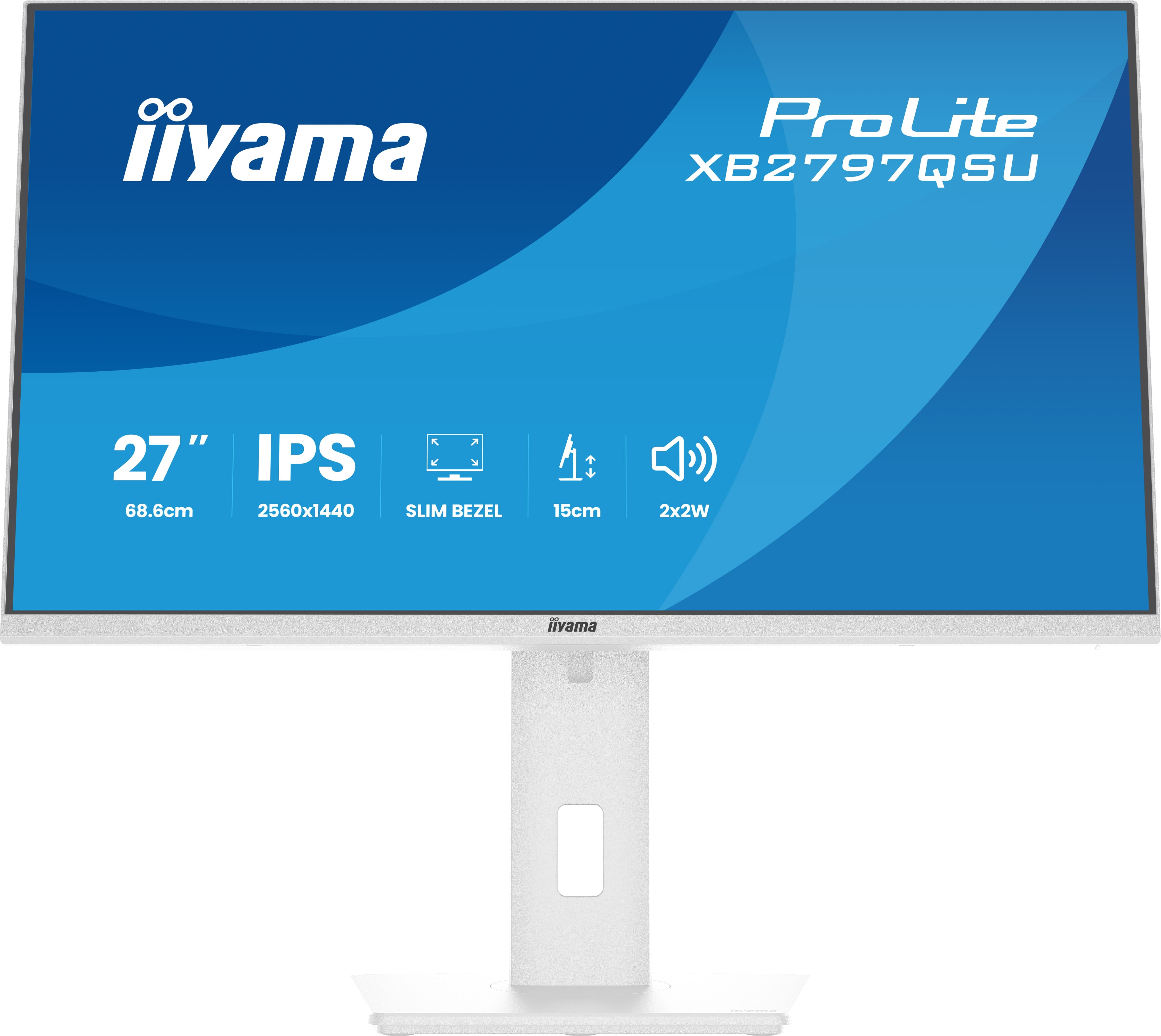 iiyama ProLite XB2797QSU-W1 computer monitor 68.6 cm (27") 2560 x 1440 pixels Quad HD LED White