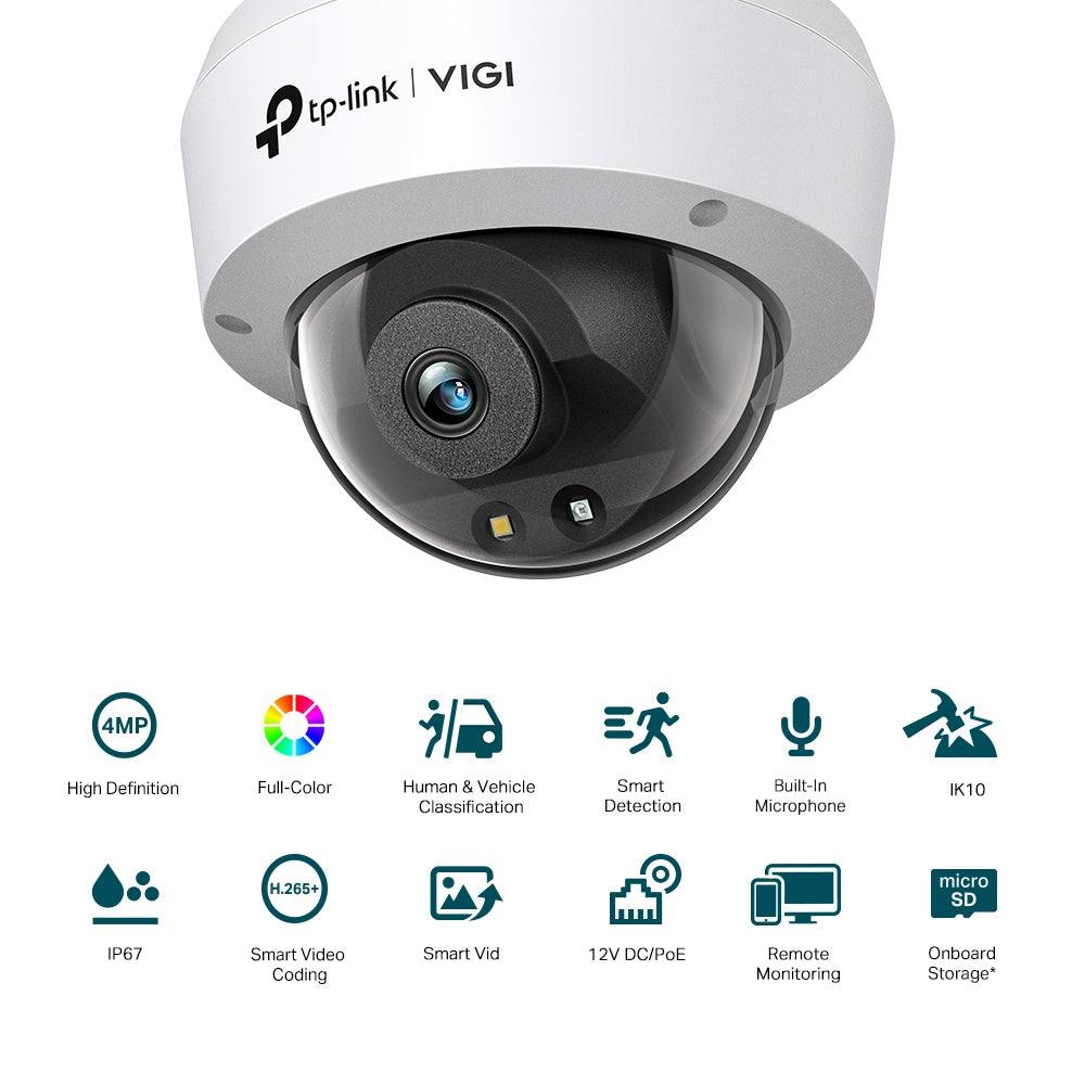 TP-Link VIGI 4MP Full-Color Dome Network Camera (VIGI C240(4MM))