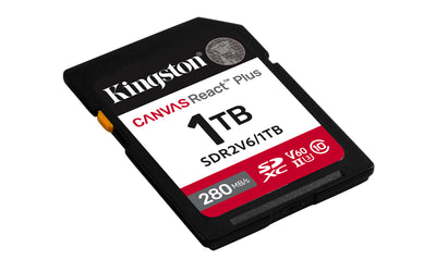 Kingston Technology 1TB Canvas React Plus SDXC UHS-II 280R/150W U3 V60 for Full HD/4K (SDR2V6/1TB)