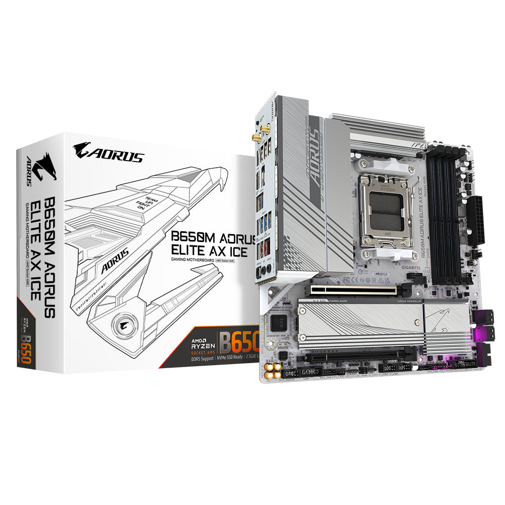 GIGABYTE B650M AORUS ELITE AX ICE Motherboard (B650M A ELITE AX ICE)