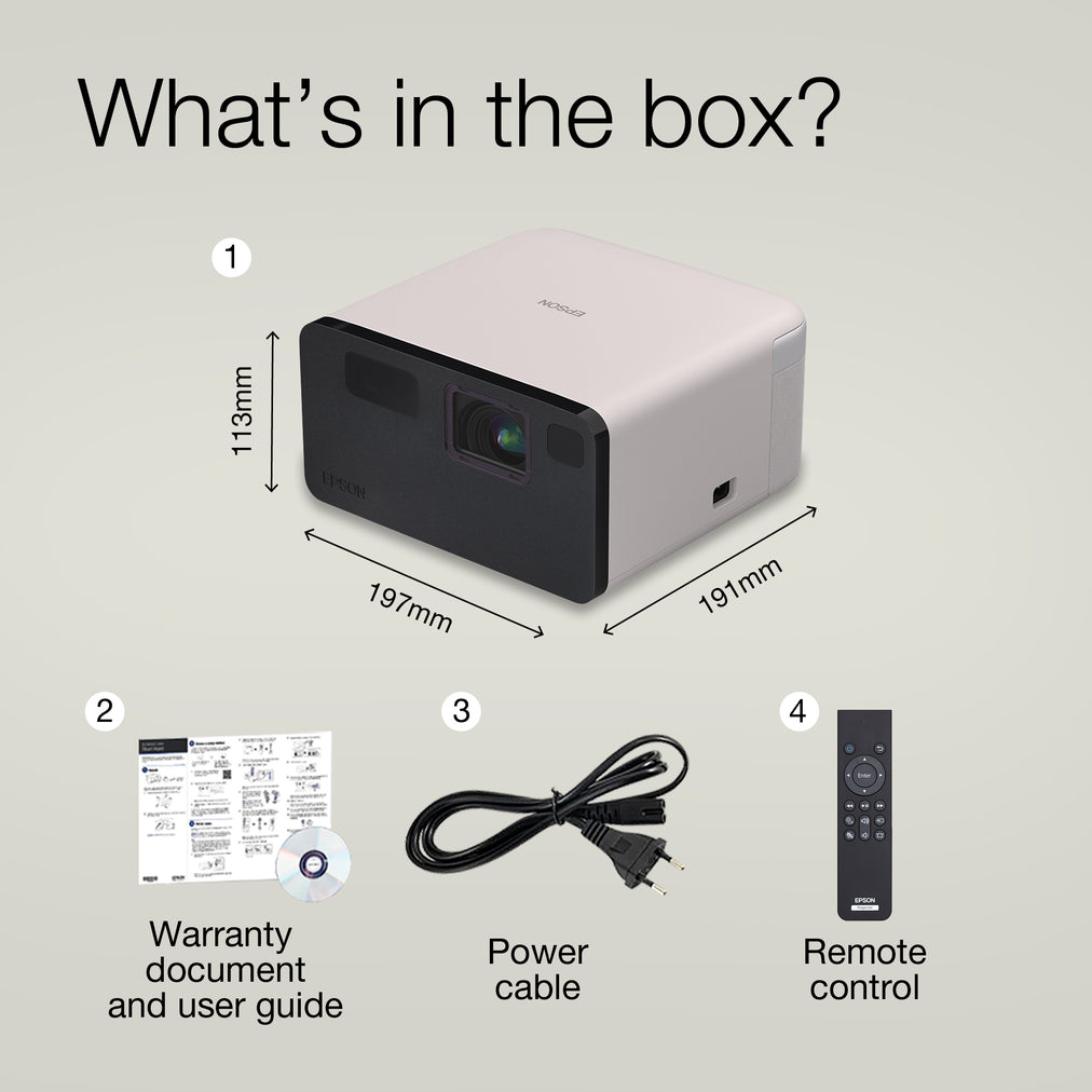 Epson EF-22B Standard throw projector 1000 ANSI lumens 3LCD 1080p (1920x1080) Black (V11HB38140)