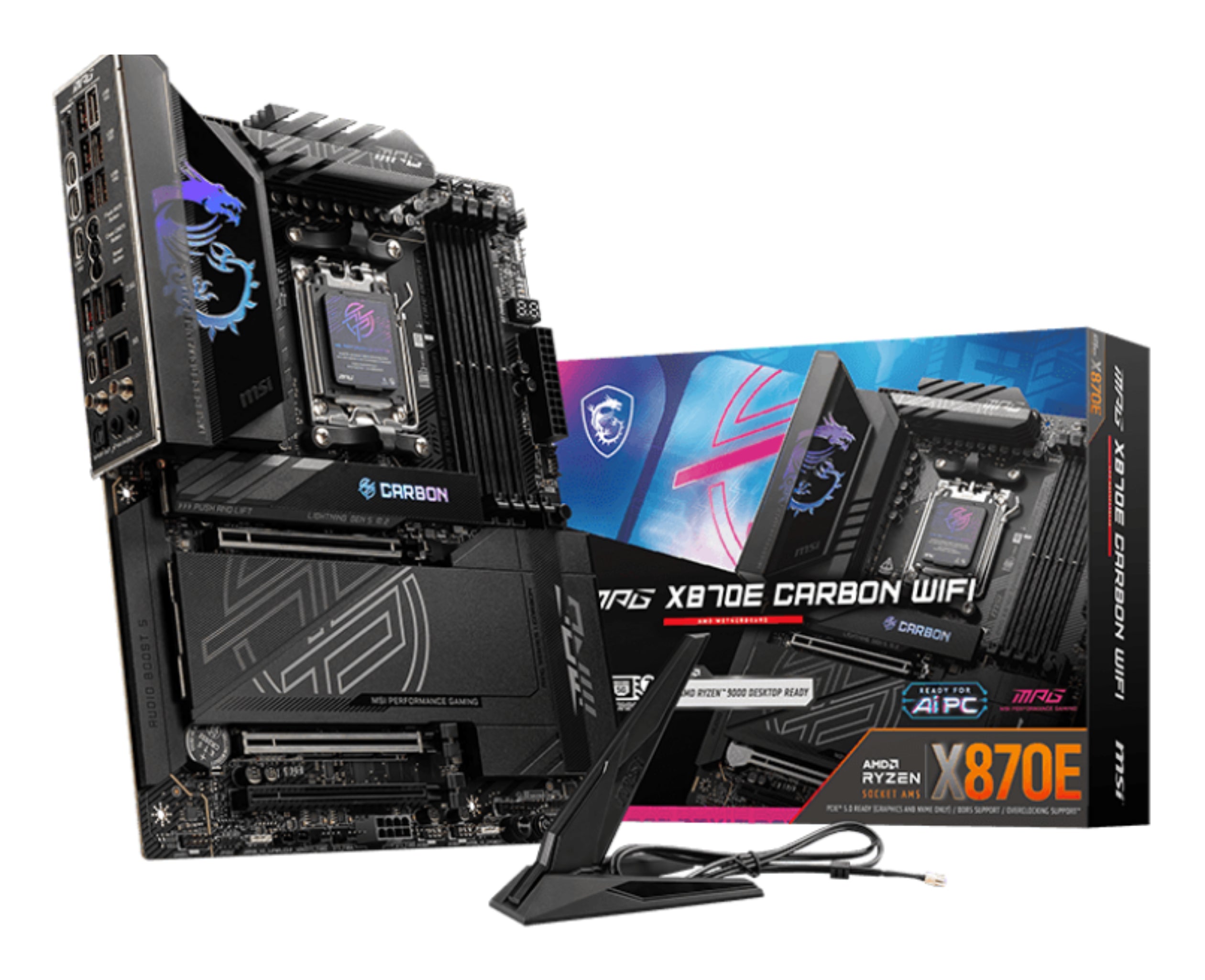 MSI MPG X870E CARBON WIFI motherboard AMD X870E Socket AM5 ATX (7E49-001R)