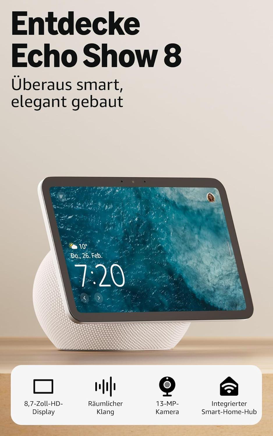 Amazon Smart home control Echo Show 8 (B0DTQWYZFF) White