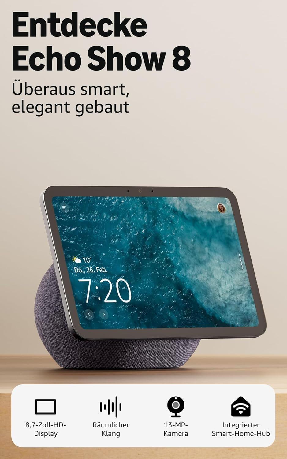 Amazon Smart home control Echo Show 8 (B0DTQF1MQT) Grey
