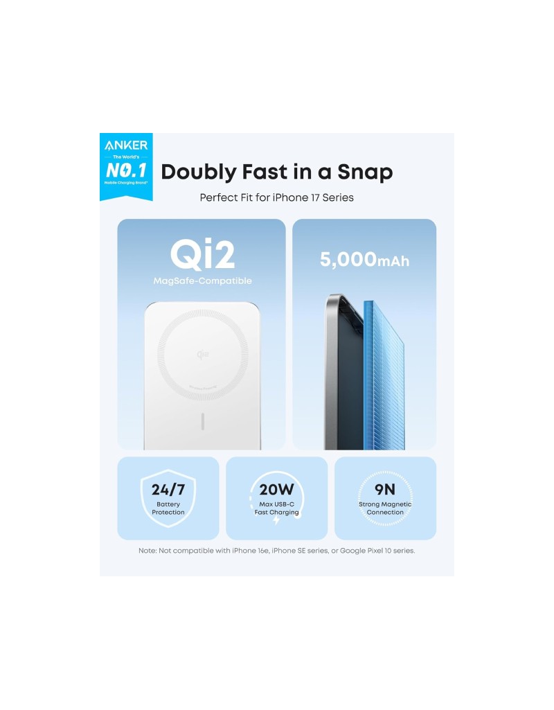 ANKER Nano 5000mAh, 20W, MagSafe Power Bank beli