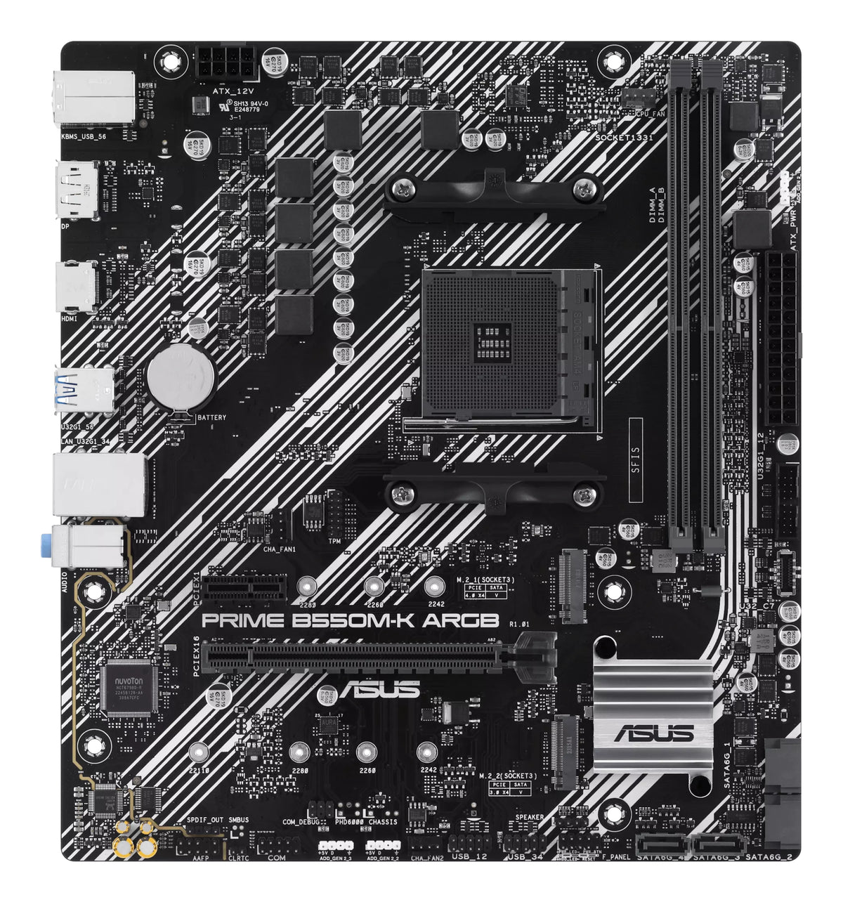 ASUS PRIME B550M-K ARGB AMD B550 Socket AM4 micro ATX (90MB1GC0-M0EAY0)
