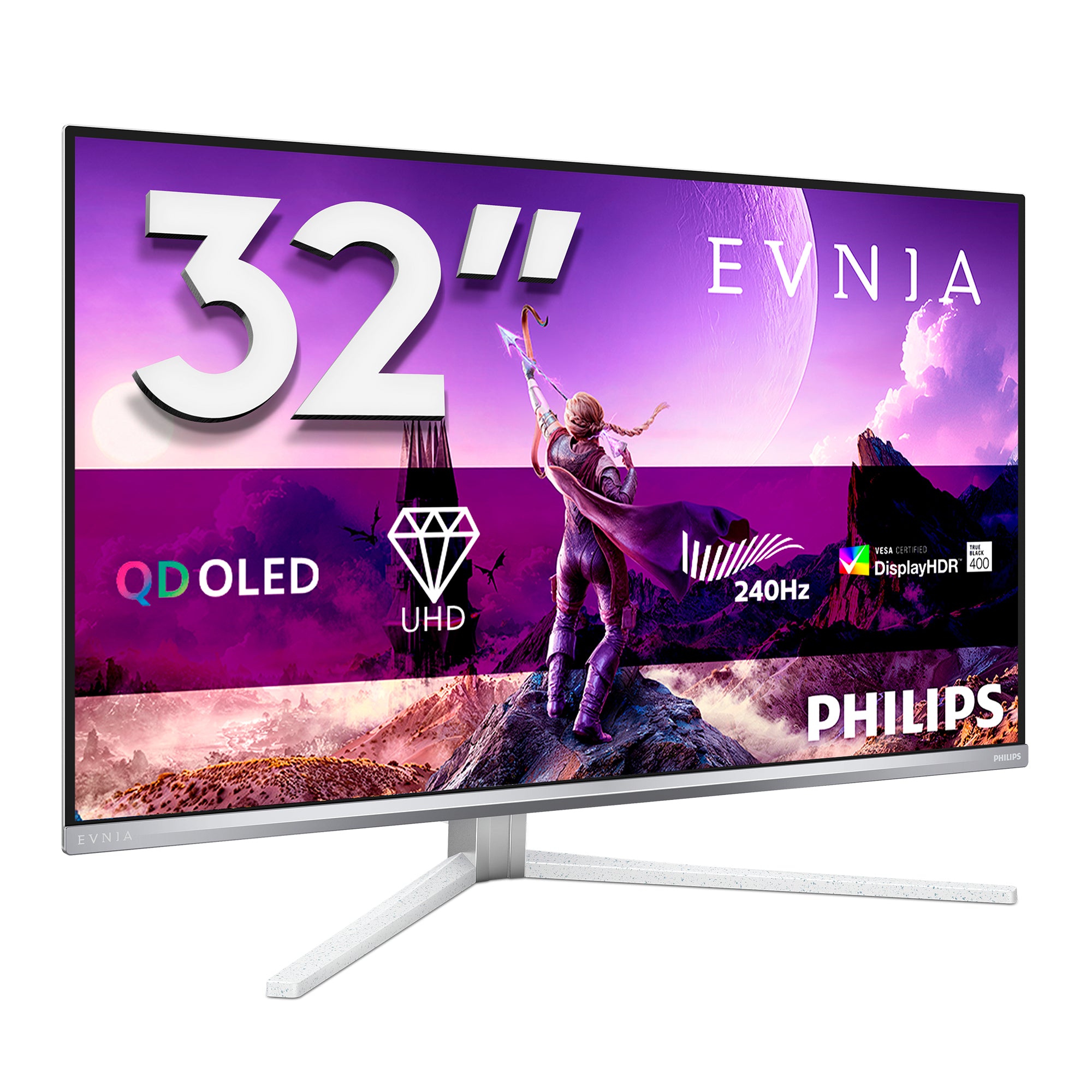 Philips Evnia 8000 32M2N8900/00 computer monitor 80 cm (31.5") 3840 x 2160 pixels 4K Ultra HD QD-OLED White