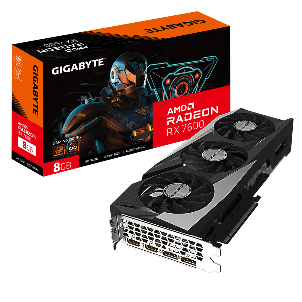 GIGABYTE GAMING Radeon RX 7600 OC 8G AMD 8 GB GDDR6 (GV-R76GAMING OC-8GD)