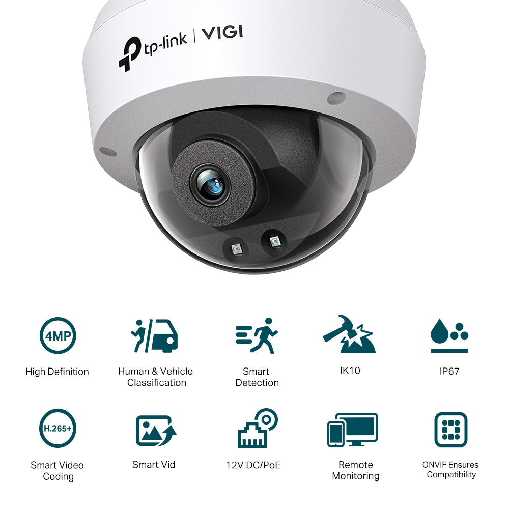 TP-Link VIGI 4MP IR Dome Network Camera (VIGI C240I(2.8MM))
