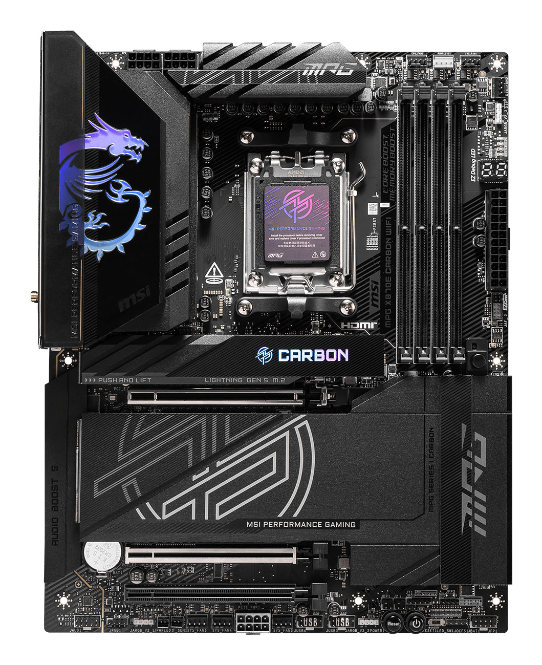 MSI MPG X870E CARBON WIFI motherboard AMD X870E Socket AM5 ATX (7E49-001R)