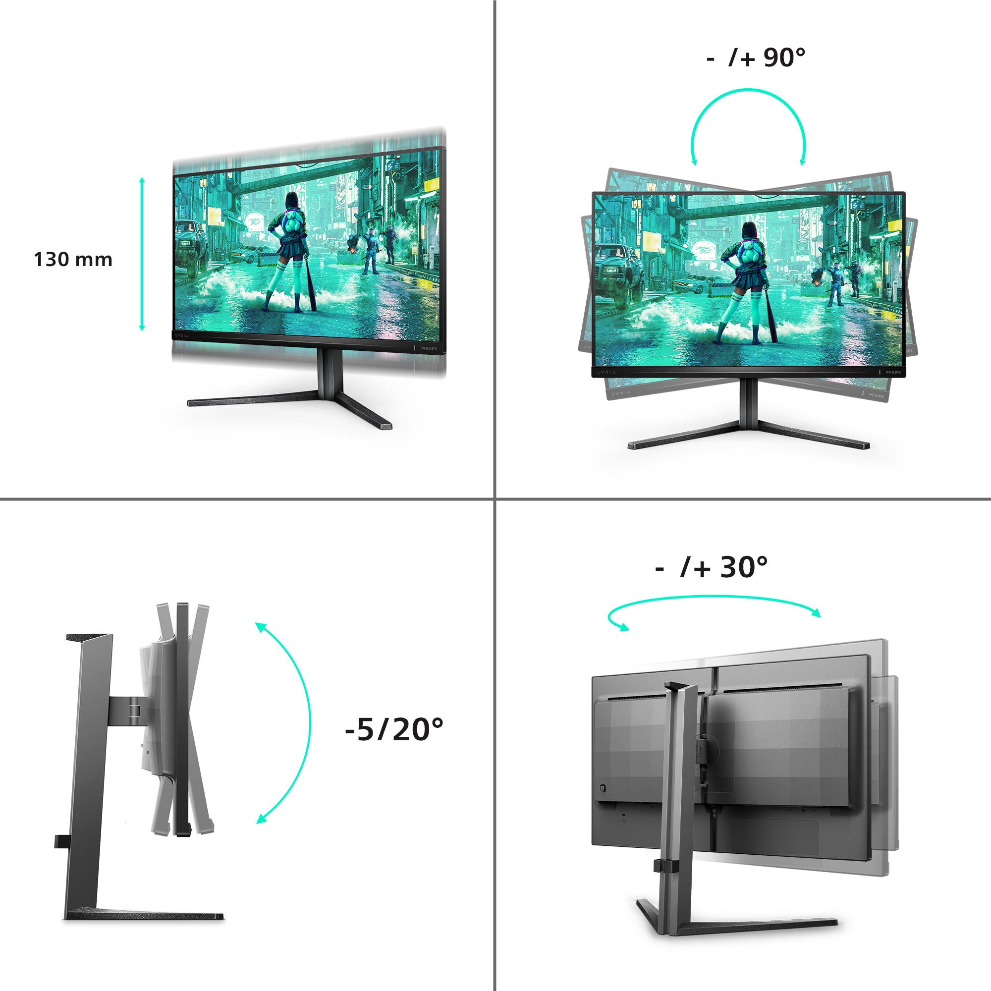Philips Evnia 25M2N3200W/00 computer monitor 62.2 cm (24.5") 1920 x 1080 pixels Full HD LCD Grey