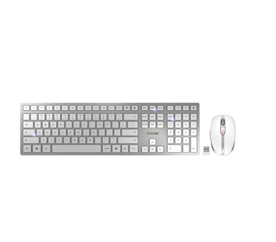 CHERRY DW 9100 SLIM keyboard Mouse included Universal RF Wireless + Bluetooth QWERTY US English Silver (JD-9100EU-1)