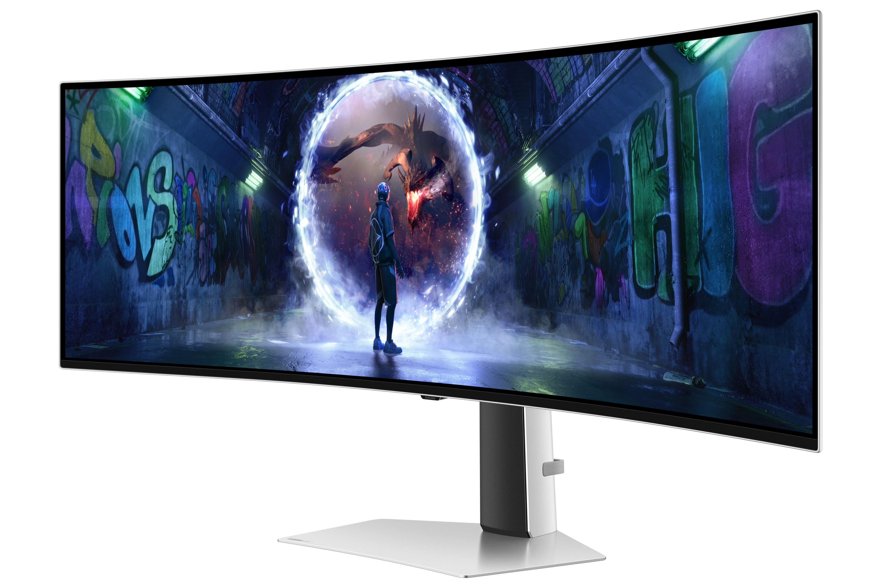 Samsung G93SD computer monitor 124.5 cm (49") 5120 x 1440 pixels Dual QHD OLED Silver (LS49DG934SUXEN)