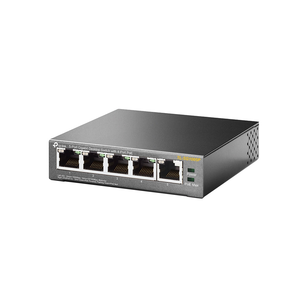 TP-Link 5-Port Gigabit Desktop PoE Switch with 4-Port (TL-SG1005P)