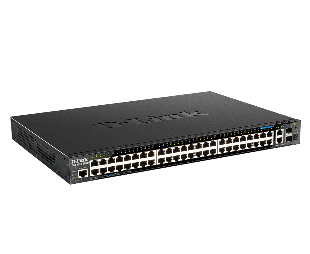 D-Link DGS-1520-52MP Managed L3 Gigabit Ethernet (10/100/1000) Power over Ethernet (PoE) 1U Black (DGS-1520-52MP/E)
