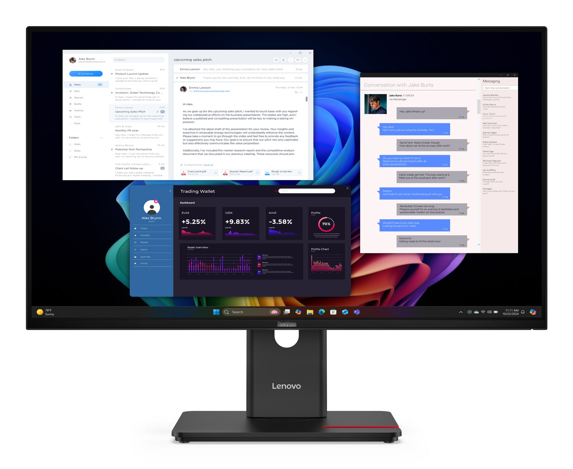 Lenovo ThinkVision T27UD-40 Monitor (64AFGAT2EU)