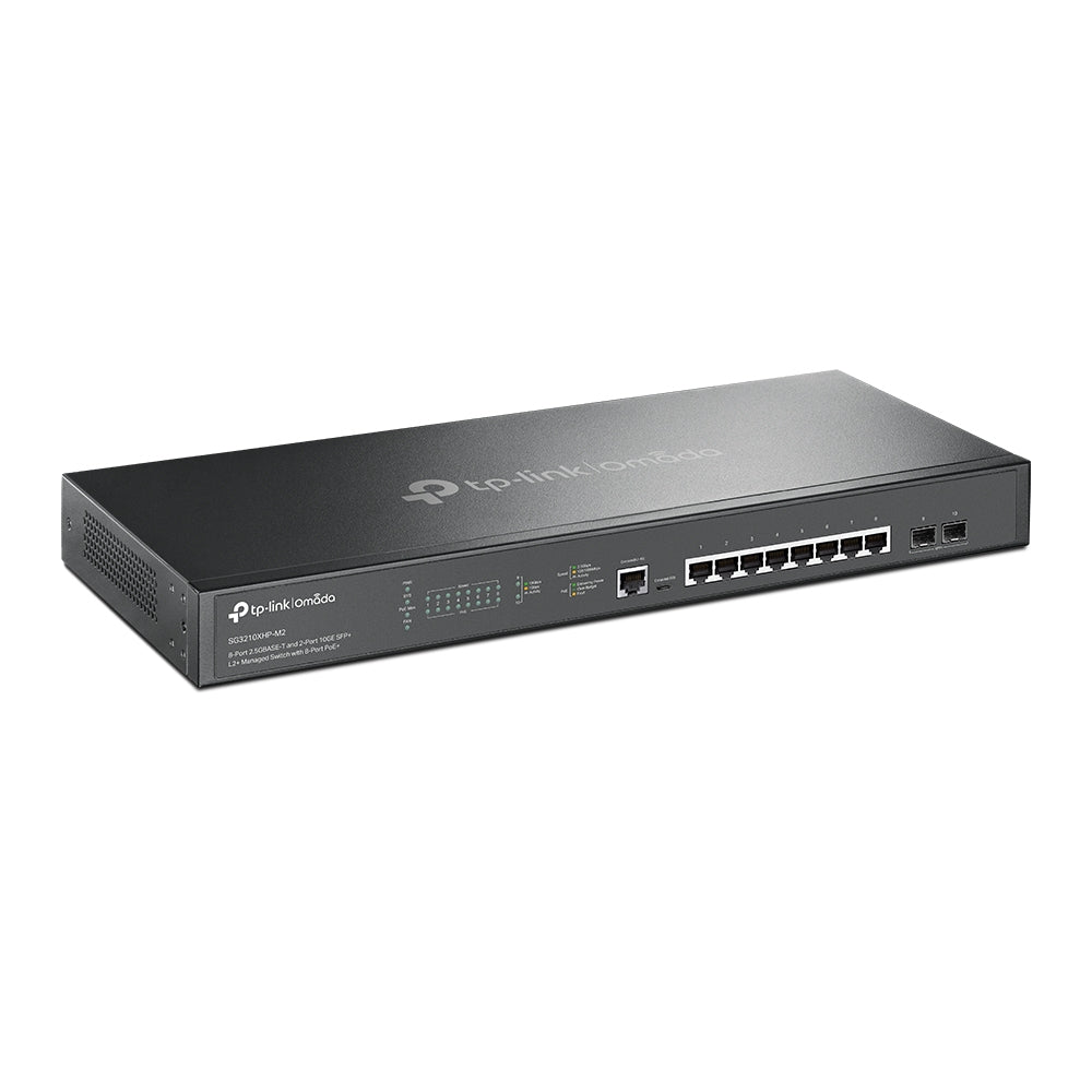 TP-Link Omada 8-Port 2.5GBASE-T and 2-Port 10GE SFP+ L2+ Managed Switch with 8-Port PoE+ (TL-SG3210XHP-M2)