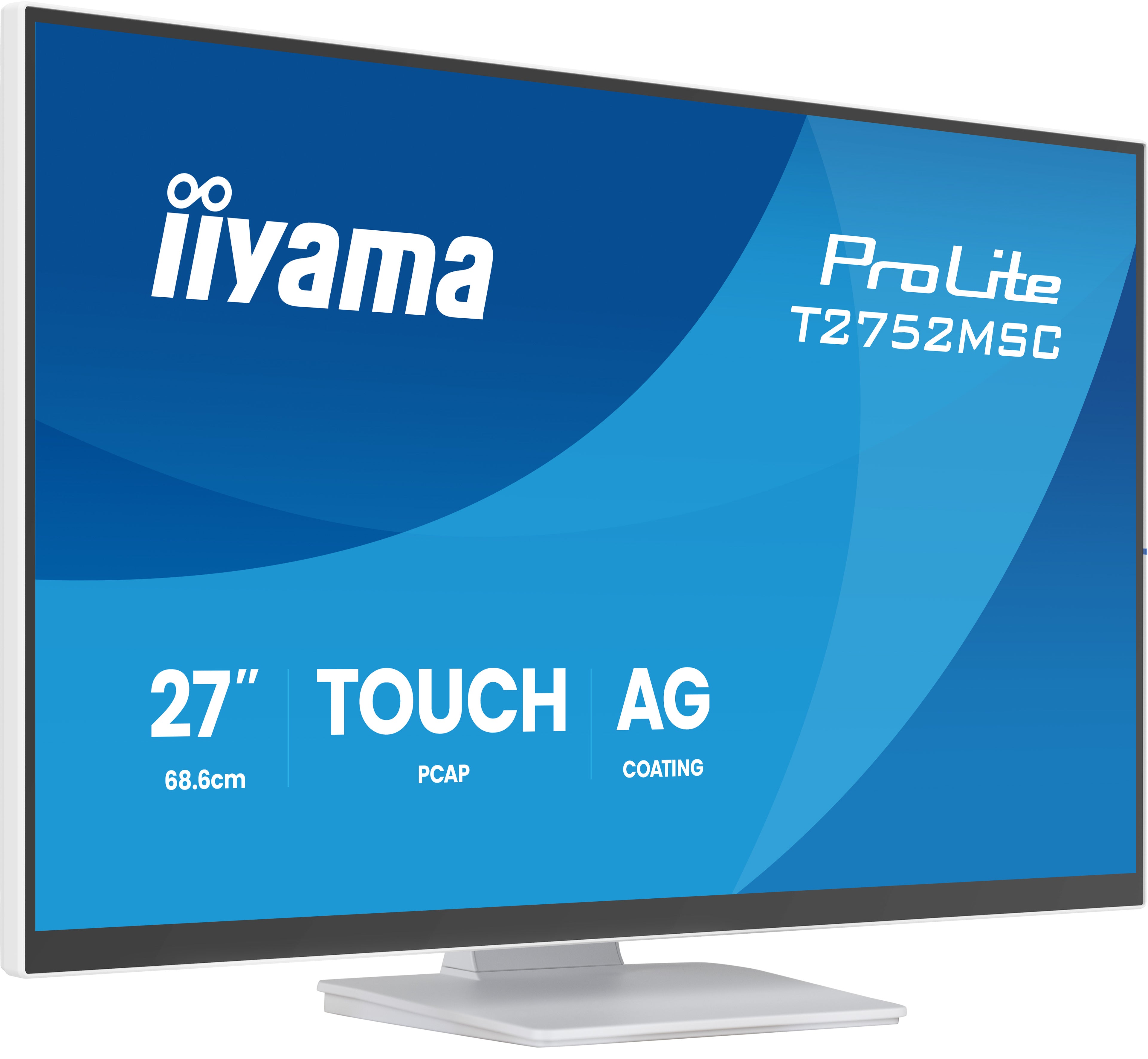 iiyama ProLite T2752MSC-W1AG computer monitor 68.6 cm (27") 1920 x 1080 pixels Full HD LCD Touchscreen White