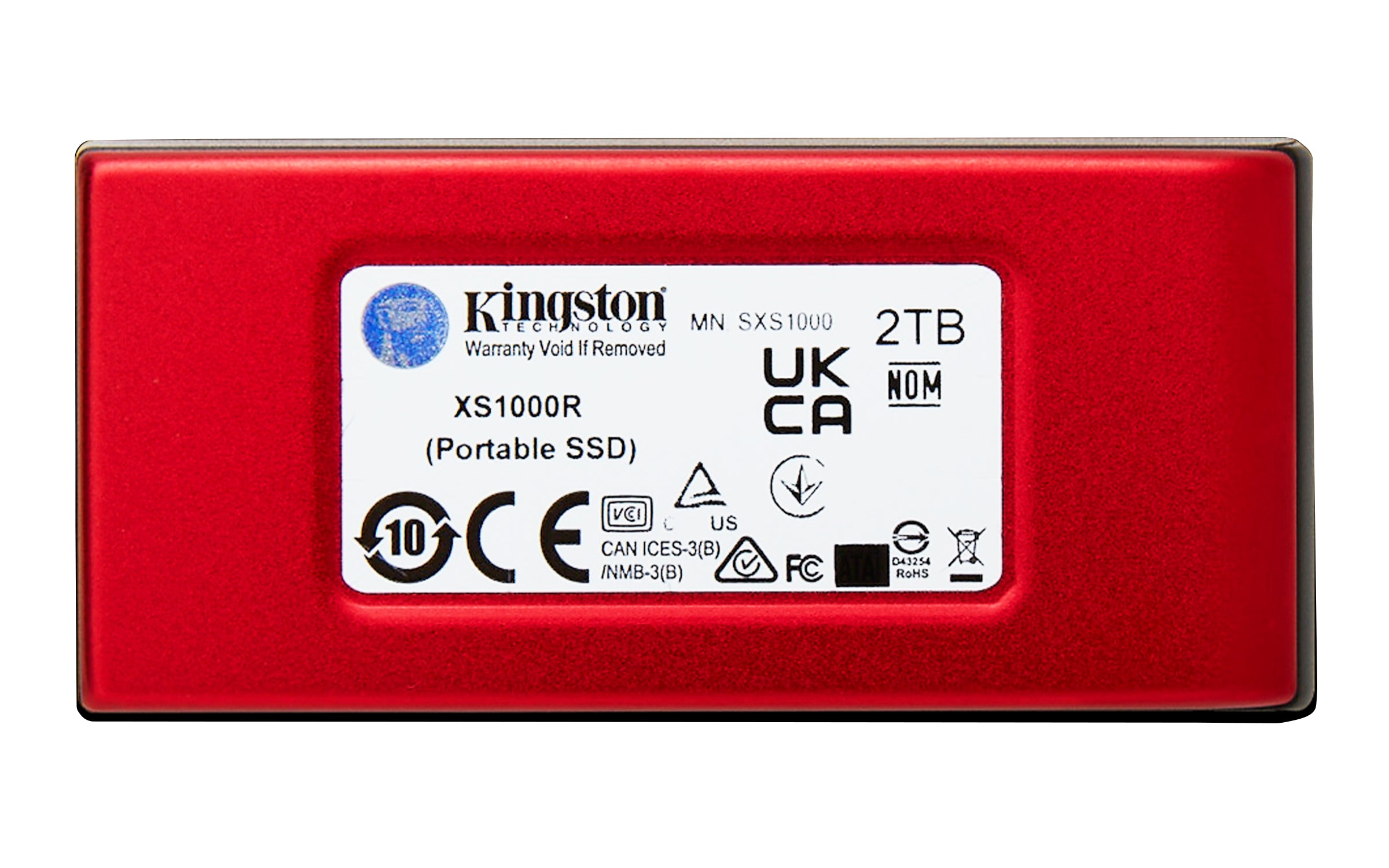 Kingston Technology 2TB XS1000 Red External USB 3.2 Gen 2 Portable Solid State Drive (SXS1000R/2000G)