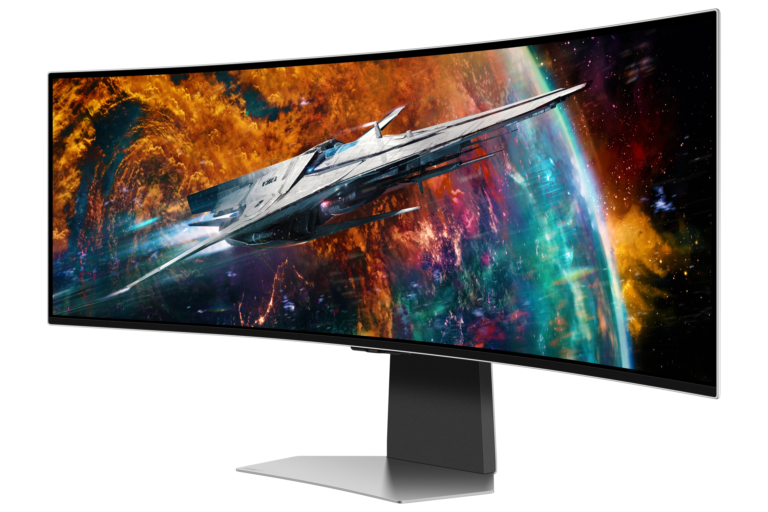 Samsung G95SC computer monitor 124.5 cm (49") 5120 x 1440 pixels Dual QHD OLED Silver (LS49CG954SUXEN)