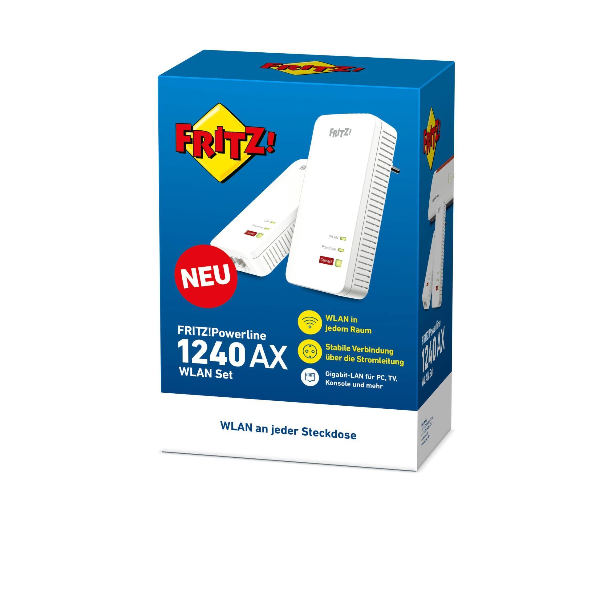 Fritz! Powerline 1240 AX WLAN Set 1200 Mbit/s Ethernet LAN Wi-Fi White 2 pc(s) (20003021)