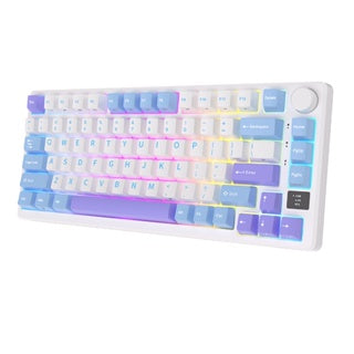 Royal Kludge RK M75 Tri-Mod RGB Hot-Swap Mehanička Tastatura sa Displejom Taro Milk, Braon Prekidač