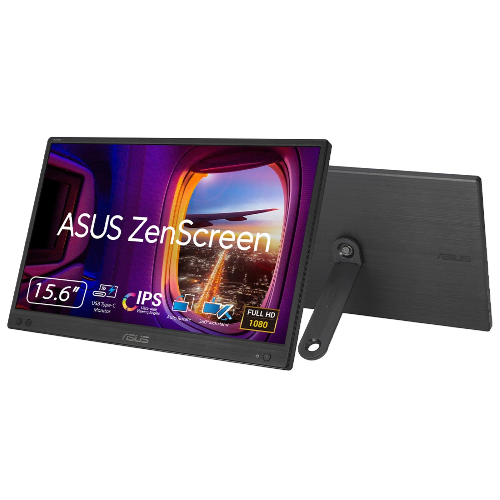 ASUS ZenScreen MB166CR computer monitor 39.6 cm (15.6") 1920 x 1080 pixels Full HD LCD Black (90LM07D3-B03170)