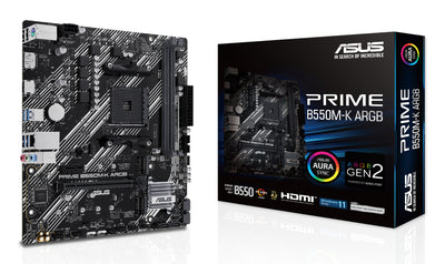 ASUS PRIME B550M-K ARGB AMD B550 Socket AM4 micro ATX (90MB1GC0-M0EAY0)