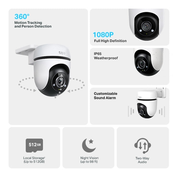 TP-Link Tapo Outdoor Pan/Tilt Security WiFi Camera (TC40)