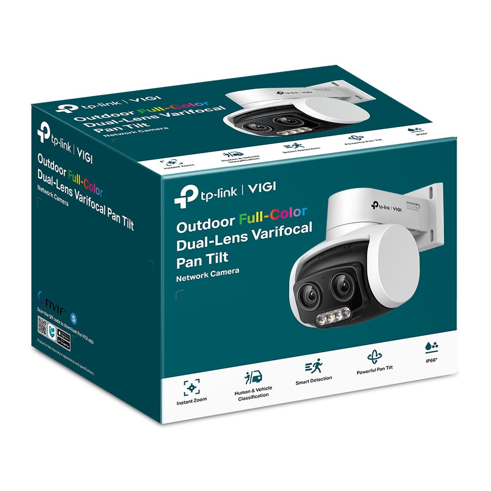 TP-Link VIGI 4MP Outdoor Full-Color Dual-Lens Varifocal Pan Tilt Network Camera (VIGI C540V)
