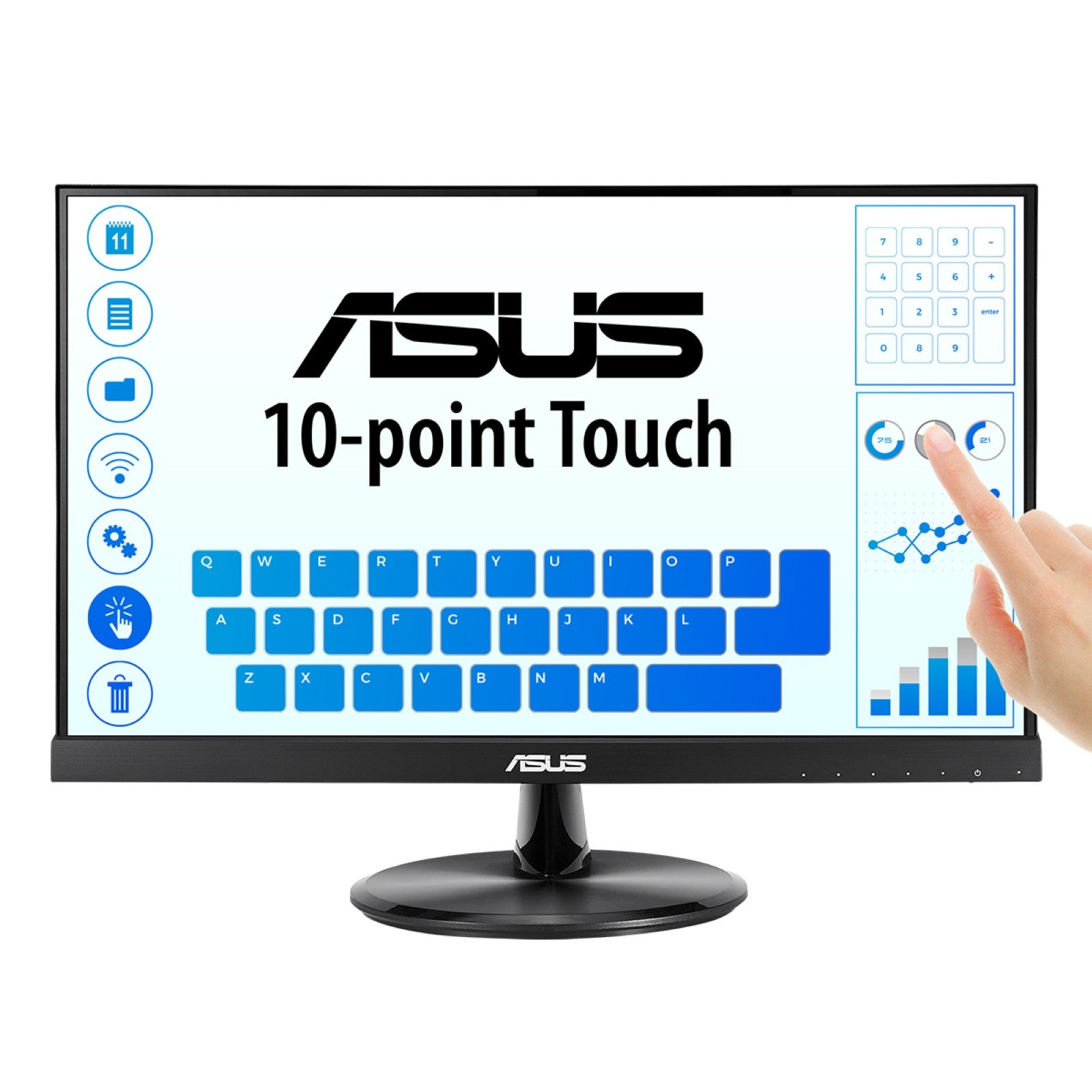 ASUS VT229H computer monitor 54.6 cm (21.5") 1920 x 1080 pixels Full HD LED Touchscreen Black (90LM0490-B02170)