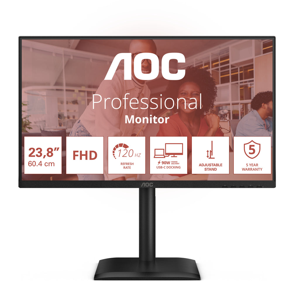 AOC E4 24E4CV computer monitor 60.5 cm (23.8") 1920 x 1080 pixels Full HD LED Black