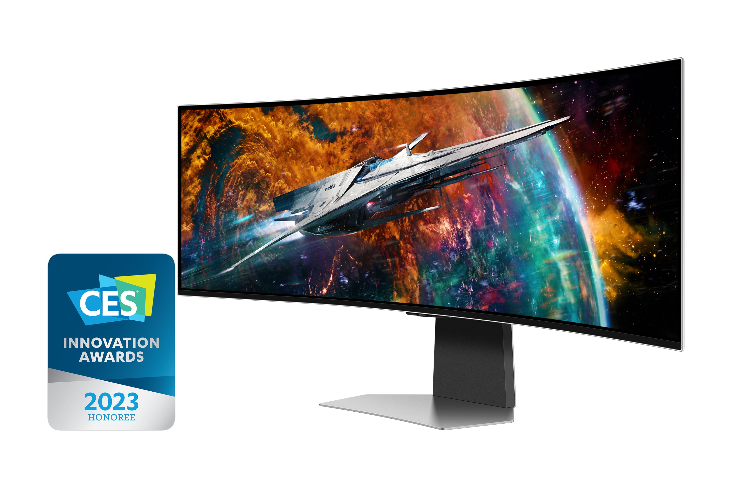 Samsung G95SC computer monitor 124.5 cm (49") 5120 x 1440 pixels Dual QHD OLED Silver (LS49CG954SUXEN)
