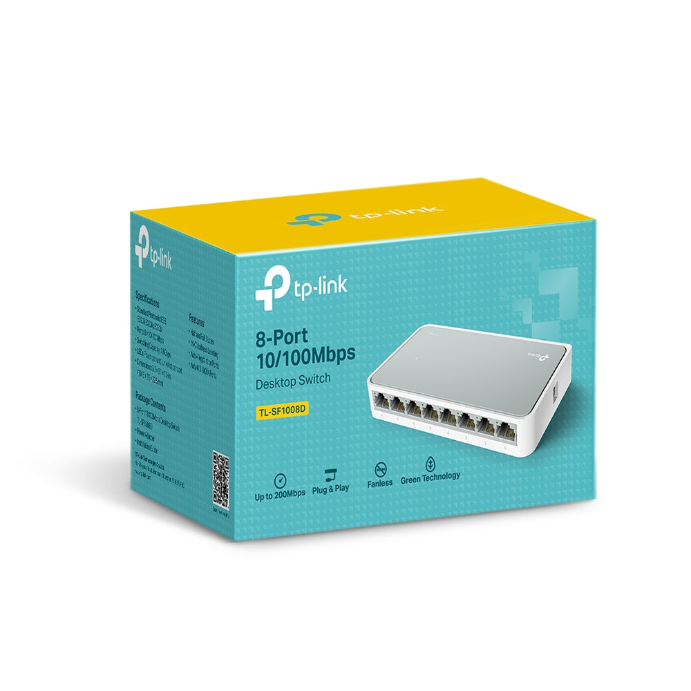 TP-Link TL-SF1008D Unmanaged Fast Ethernet (10/100) White (TL-SF1008D V11)