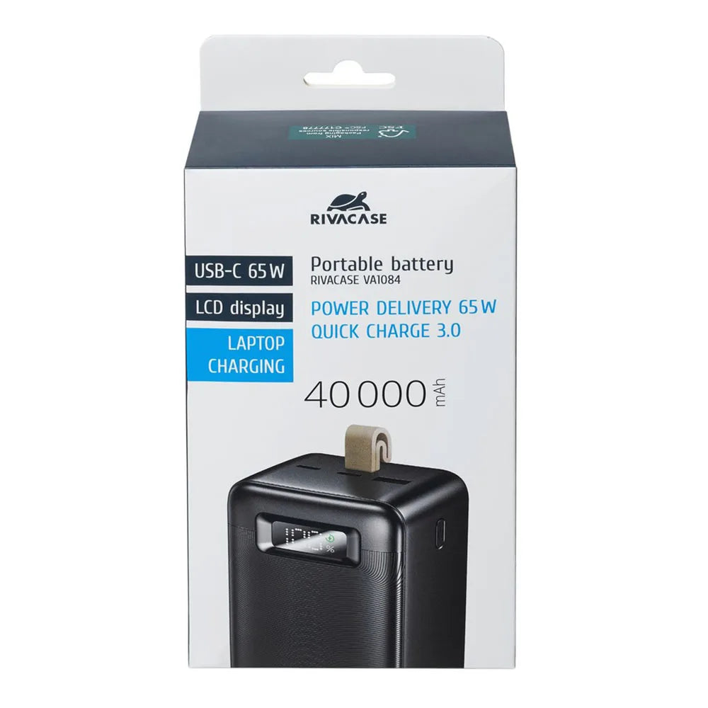Powerbank 40000mAh 65W Rivacase VA1084 (black)