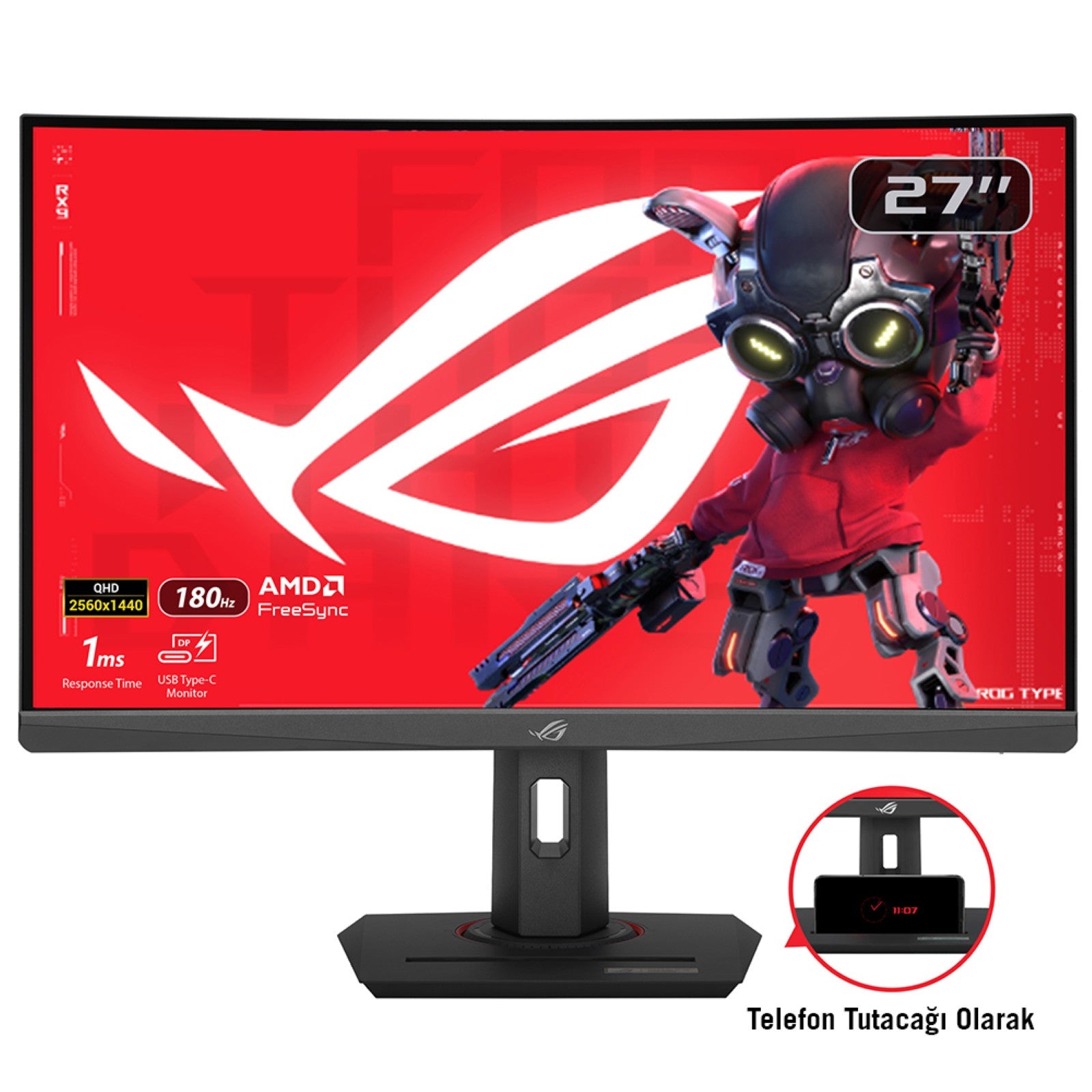 ASUS XG27WCS computer monitor 68.6 cm (27") 2560 x 1440 pixels Wide Quad HD Black (90LM09P1-B01370)
