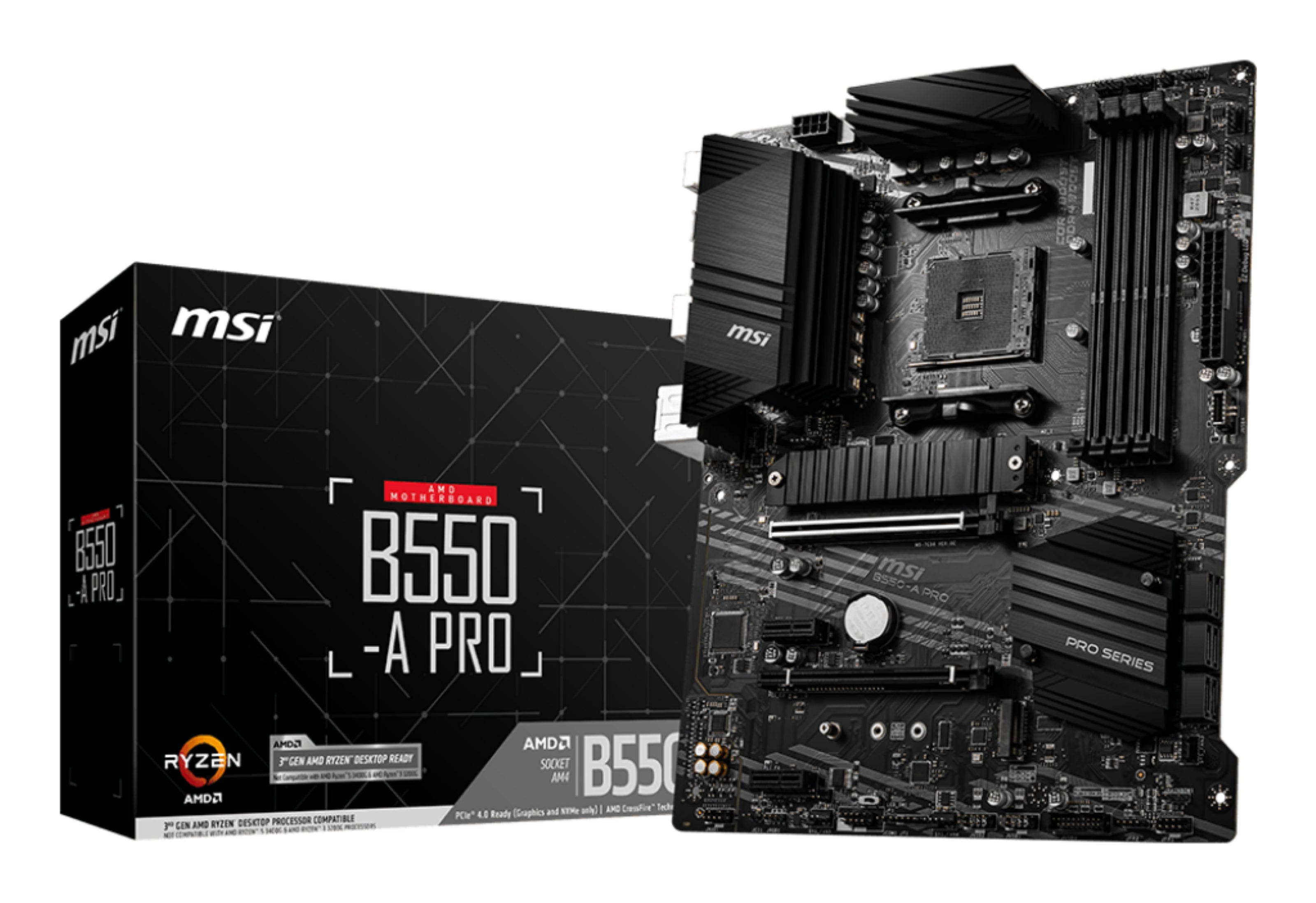 MSI B550-A PRO motherboard AMD B550 Socket AM4 ATX (7C56-002R)