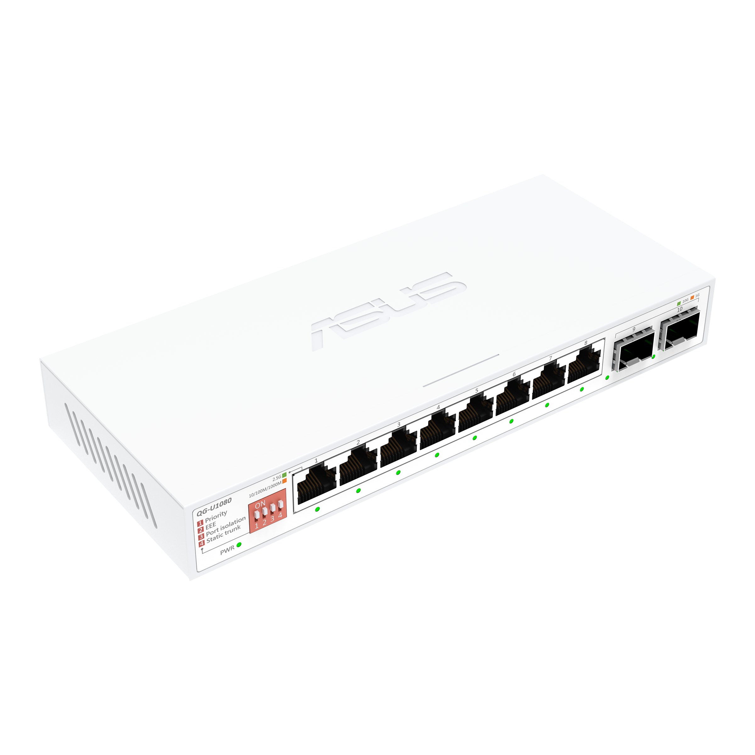 ASUS QG-U1080 Unmanaged 2.5G Ethernet (100/1000/2500) White (90IG0A00-MO3B00)