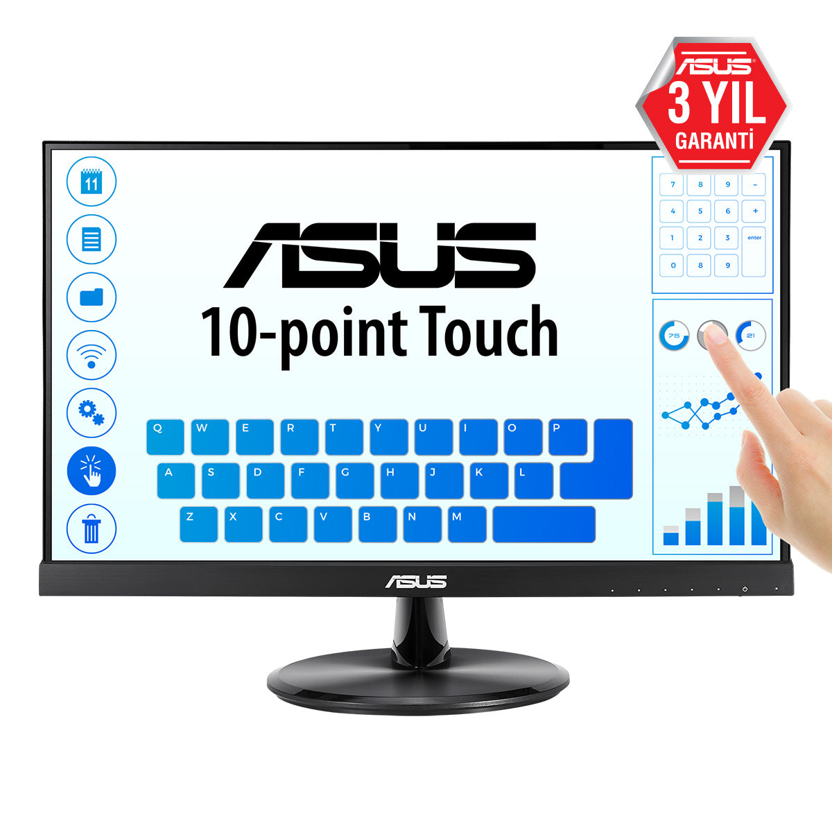 ASUS VT229H computer monitor 54.6 cm (21.5") 1920 x 1080 pixels Full HD LED Touchscreen Black (90LM0490-B02170)