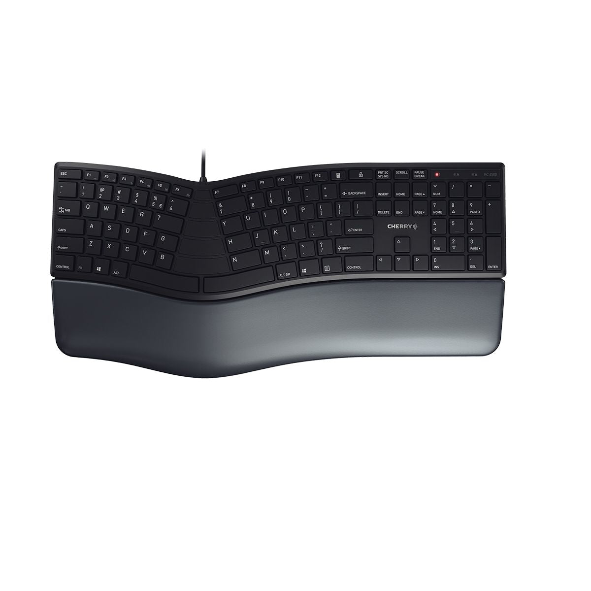 CHERRY KC 4500 ERGO keyboard Universal USB QWERTY US English Black (JK-4500EU-2)