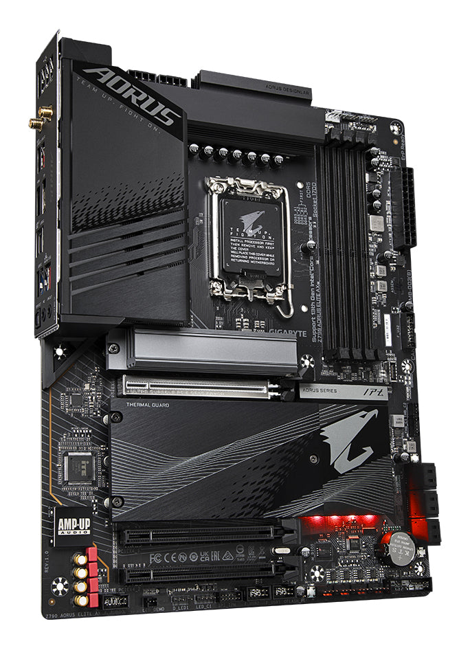 GIGABYTE Z790 AORUS ELITE AX Motherboard - Supports Intel Core 14th CPUs, 16*+2+１ Phases Digital VRM, up to 7600MHz DDR5 (OC), 4xPCIe 4.0 M.2, Wi-Fi 6