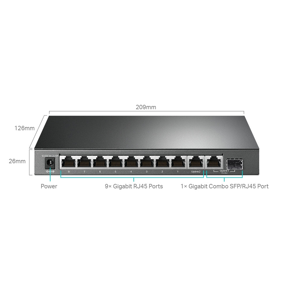 TP-Link 10-Port Gigabit Easy Smart Switch with 8-Port PoE+ (TL-SG1210MPE)
