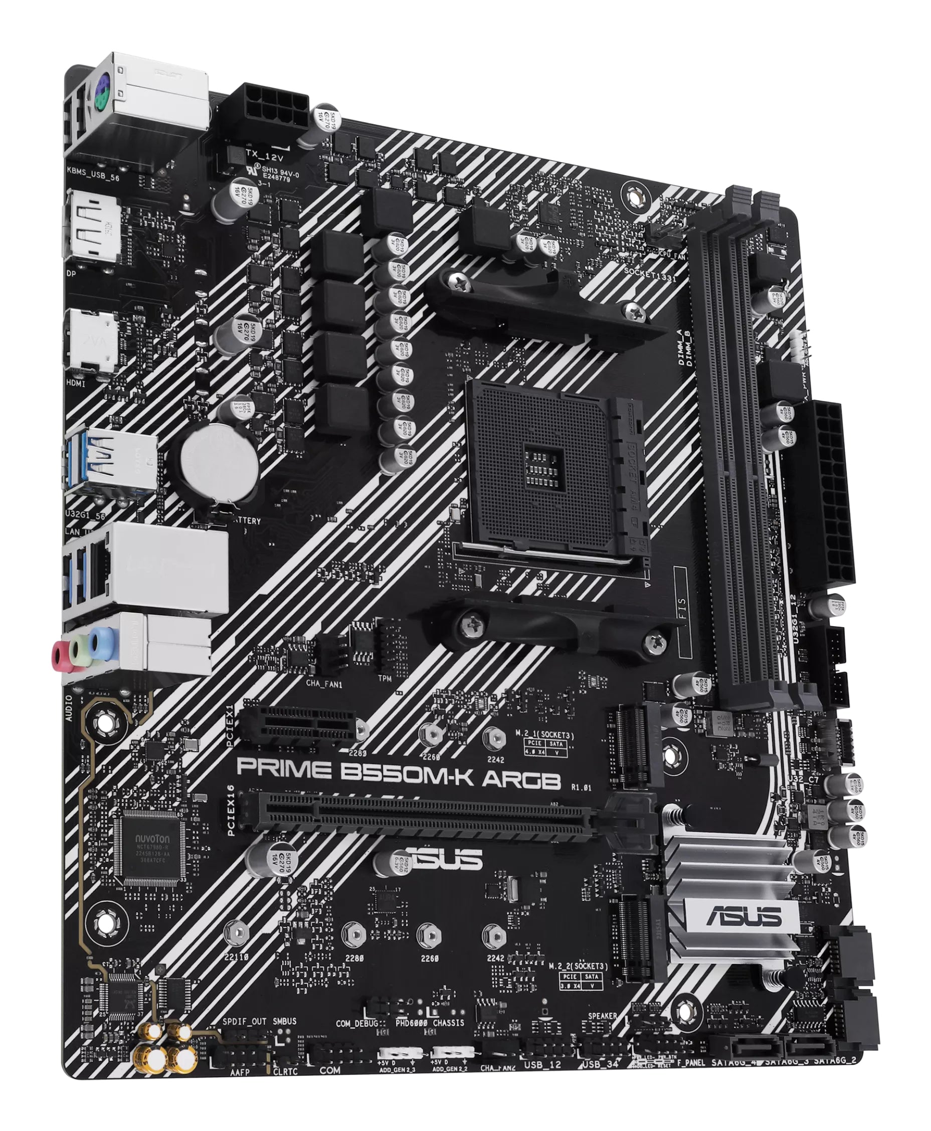 ASUS PRIME B550M-K ARGB AMD B550 Socket AM4 micro ATX (90MB1GC0-M0EAY0)