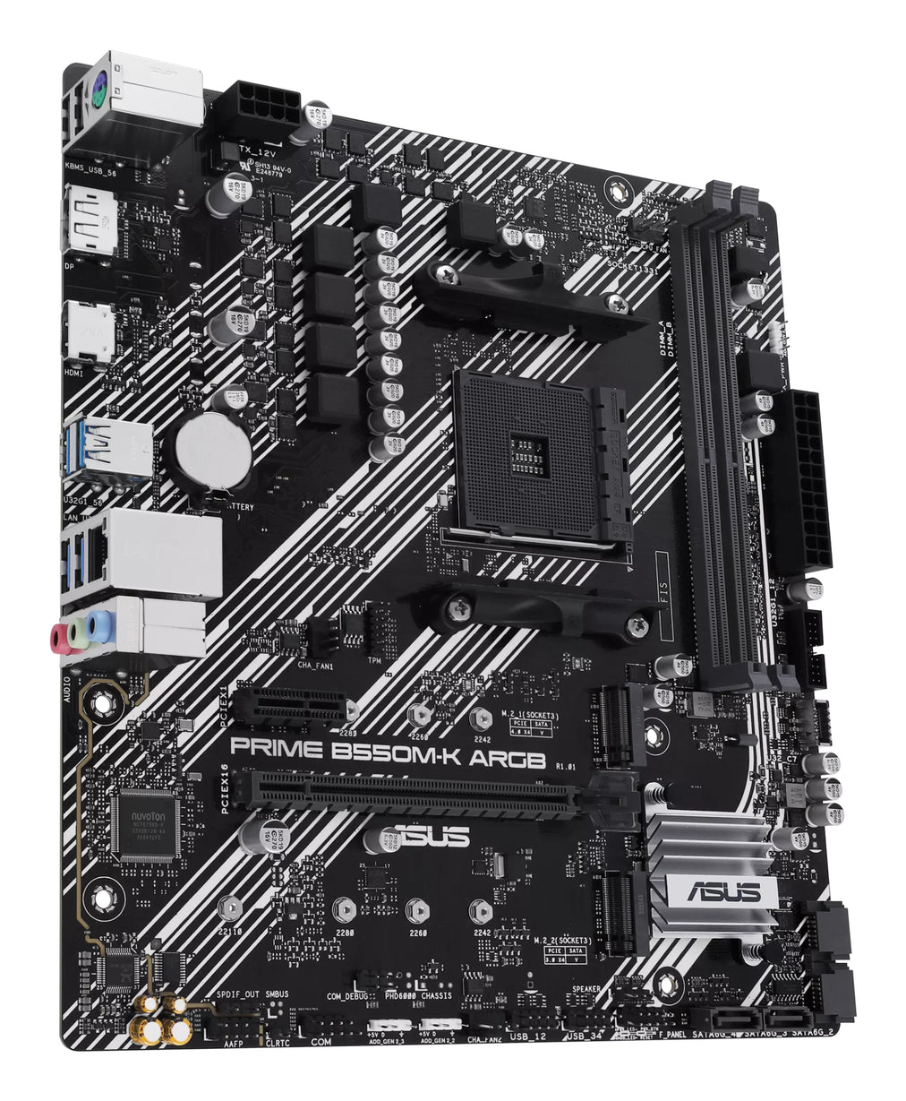 ASUS PRIME B550M-K ARGB AMD B550 Socket AM4 micro ATX (90MB1GC0-M0EAY0)