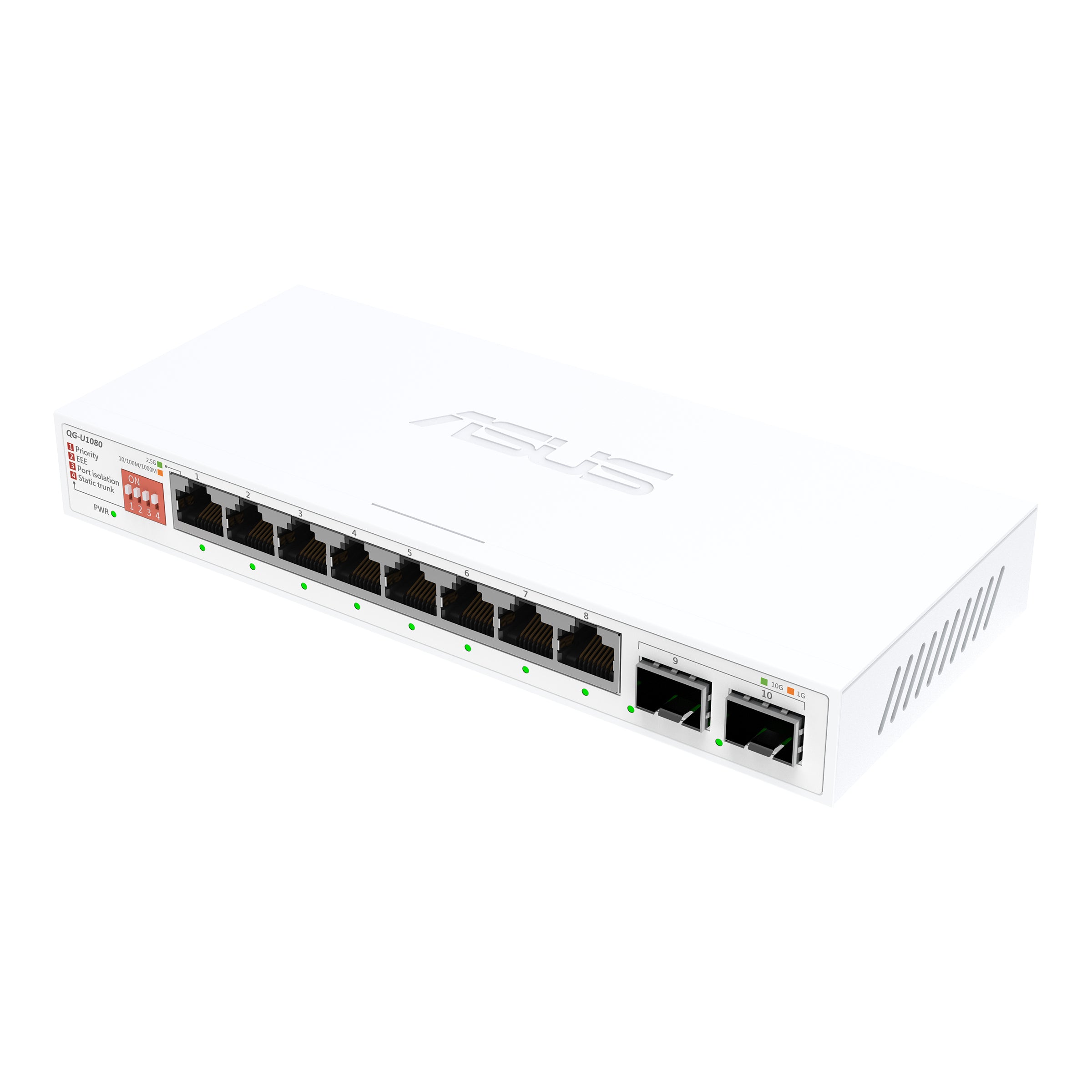 ASUS QG-U1080 Unmanaged 2.5G Ethernet (100/1000/2500) White (90IG0A00-MO3B00)