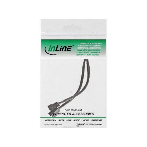 inLine® Y-Kabl za PWM ventilatore 4-pinski Molex 1 muški / 2 ženski, 0,15m